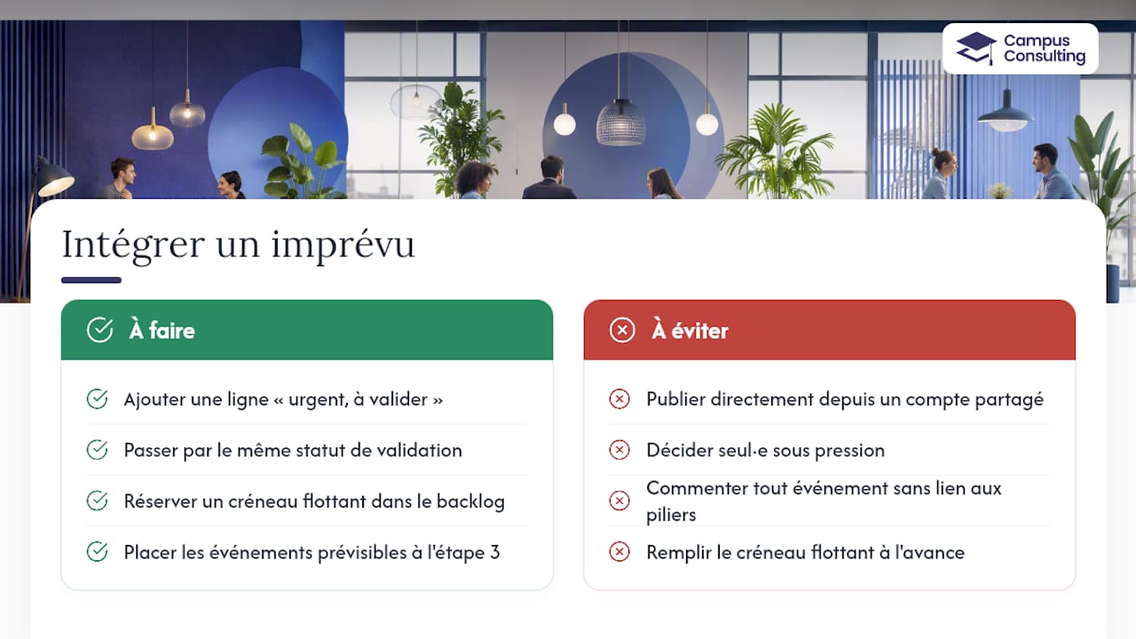 Comment intégrer un événement externe imprévu au calendrier ? — overview diagram