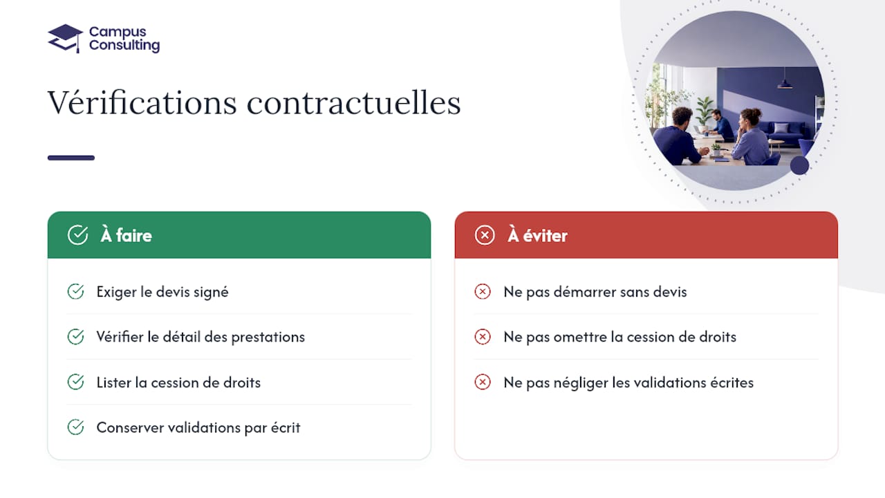 Checklist contractuelle pour une mission de graphisme en freelance